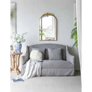 Arched Wall Mirror With Metal Frame, Wall Mirror For Living Room, Bedroom Hallway - Gold