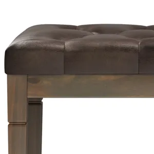 Waverly - Tufted Ottoman Bench - Distressed Brown
