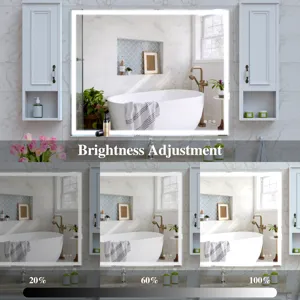 LED Bathroom Vanity Mirror, Wall Mounted Adjustable White / Warm / Natural Lights Anti-Fog Touch Swi