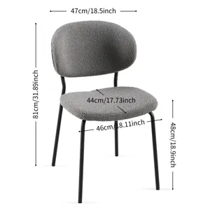 Boucle Dining Chairs, Dining Chairs With Metal Legs For Dining Room, Kitchen, Living Room (Set of 2)