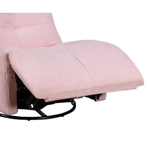 Georgena - Corduroy Swivel Glider Recliner - Pink
