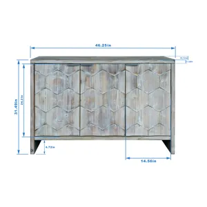 Accent Cabinet Farmhouse Style 3 Door Wooden Cabinet Sideboard Buffet Server Cabinet Storage Cabinet