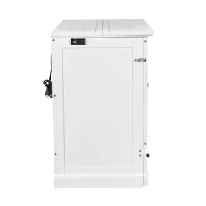 Queen Solid Pine Murphy Bed Chest Cube Cabinet Bed With Charging Station And Large Storage Drawer Fo