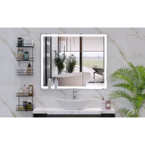 LED Bathroom Vanity Mirror Wall Mounted Adjustable White / Warm / Natural Lights Anti-Fog Touch Swit