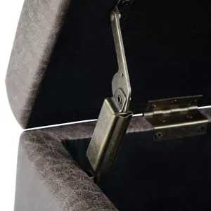 Dover - Storage Ottoman Bench - Distressed Grey Taupe