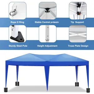 10\'X20\' Ez Pop Up Canopy Outdoor Portable Party Folding Tent With 6 Removable Sidewalls + Carry Ba