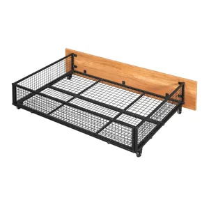 Full Over Twin & Twin Bunk Bed, Metal Triple Bunk Bed With Drawers And Guardrails - Black