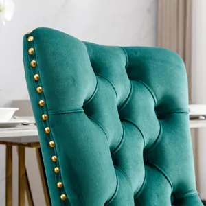 Nikki - Modern, High-End Tufted Solid Wood Contemporary Velvet Upholstered Dining Chair With Golden 