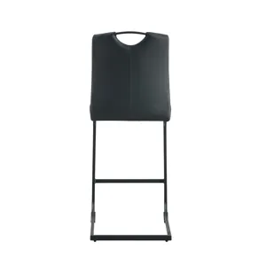 PU Chair Barstool Dining Counter Height Chair (Set of 2) - Black