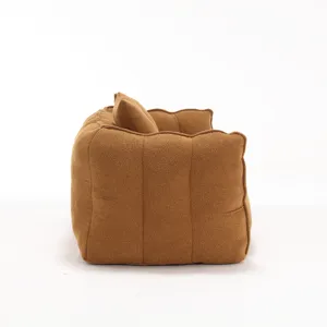 Soft Beanbag Chair With High Resilience Foam Core For Two People - Yellow