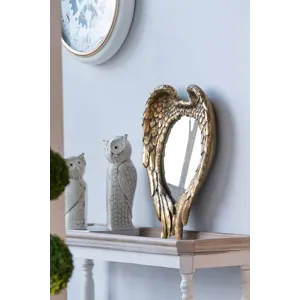 Golden Wing Accent Mirror, Wall Mirror For Living Room - Gold