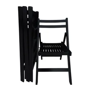 Folding Special Event Chairs, Foldable Style (Set of 4) - Black