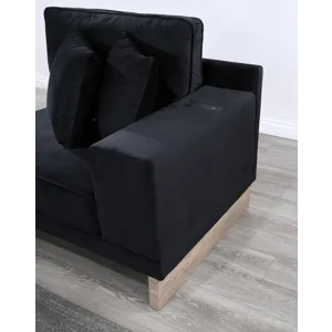 Memphis - 122.5\"W Black Velvet Reversible Sectional Sofa Ottoman With Storage Compartment, Drawer, 