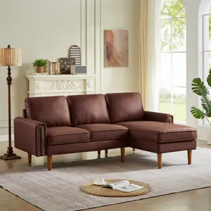 L-Shape Sofa Couch With Chais Mid-Century, Strong Leg And Design That Will Complement Any Living Spa