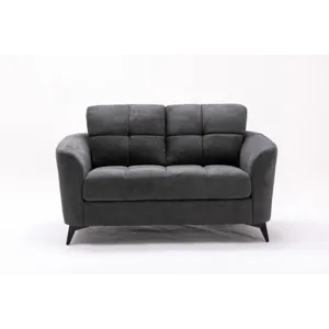 Callie - Woven Fabric Living Room Sofa, Loveseat (Set of 2) - Gray