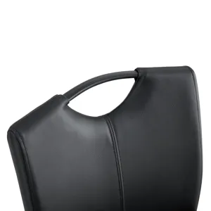 PU Chair Barstool Dining Counter Height Chair (Set of 2) - Black