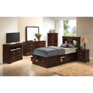 Louis Phillipe - G3125B-TSB Twin Storage Bed - Cappuccino
