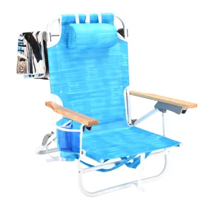Backpack Beach Chair For Adults, Beach Towel, 5 Position Chair With Pouch Folding Lightweight Positi