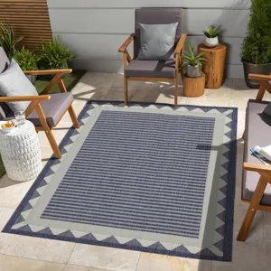 Sunshine - 2\'7\" X 7\'3\" Polypropylene, Indoor / Outdoor Area Rug - Blue