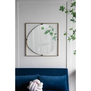 Poppy Mirror With Gold Metal Frame Contemporary Design For Bathroom, Entryway Wall Decor - Golden Black