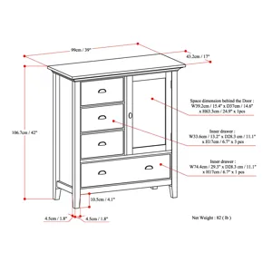 Redmond - Medium Storage Cabinet - Rustic Natural Aged Brown