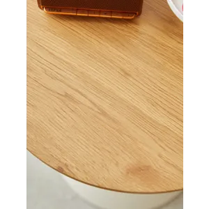 Round Coffee Table - Brown / White