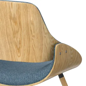 Malden - Bentwood Dining Chair with Wood Back - Denim Blue / Light Brown