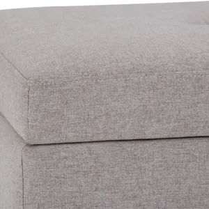 Oregon - Storage Ottoman Bench with Tray - Cloud Grey
