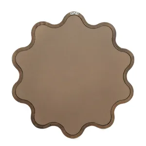Wooden Accent Mirror With Unique Frame, Wall Mirror For Living Room Bedroom Entryway - Brown