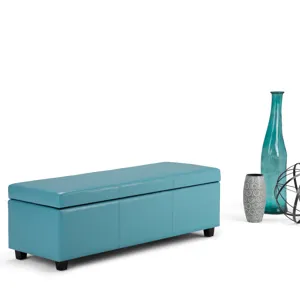 Avalon - Storage Ottoman Bench - Soft Blue