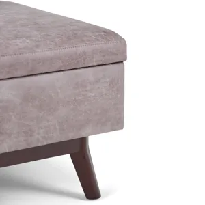 Owen - Coffee Table Storage Ottoman - Distressed Grey Taupe