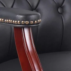 Leather Reception Guest Chairs With Padded Seat And Arms Ergonomic Mid-Back Office Executive Side Ch
