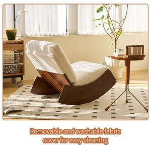Comfortable Glider Rocking Chair, High-Quality Upholstery Glider Chair, Solid Wood Frame, Perfect Fo