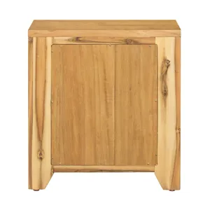 Compact Design Nightstand - Natural Brown