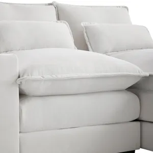 Modern U Shaped Sofa With Console, Cupholders And USB Ports, 6 Seat Upholstered Symmetrical Indoor F