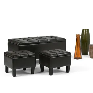 Dover - 3 Piece Storage Ottoman - Tanners Brown