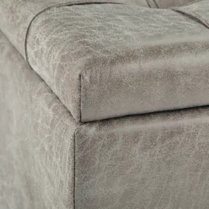 Harrison - Coffee Table Storage Ottoman - Distressed Grey Taupe