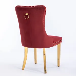 Nikki - Modern, High-End Tufted Solid Wood Contemporary Velvet Upholstered Dining Chair With Golden 