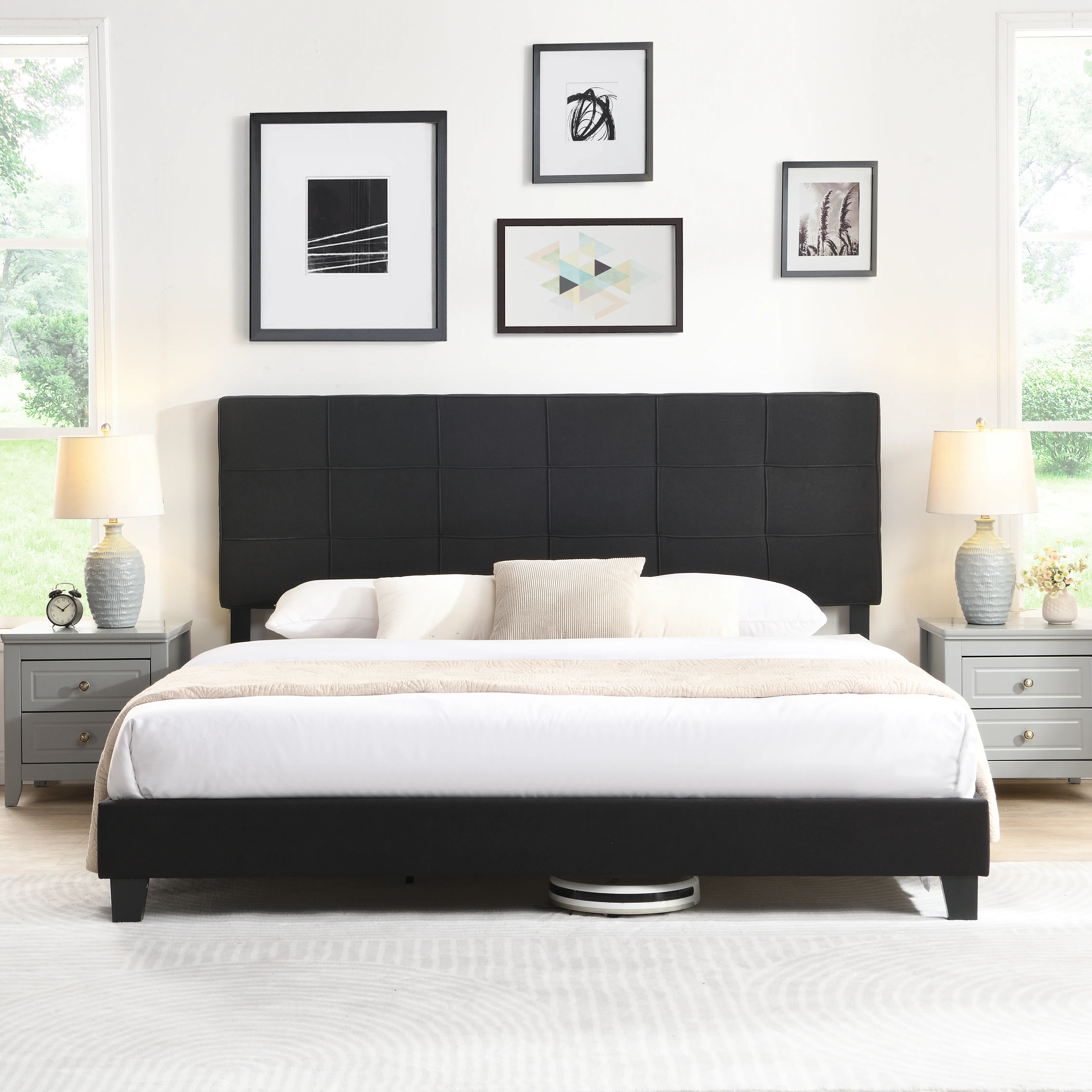 Unavailable: King Size Upholstered Platform Bed Frame With