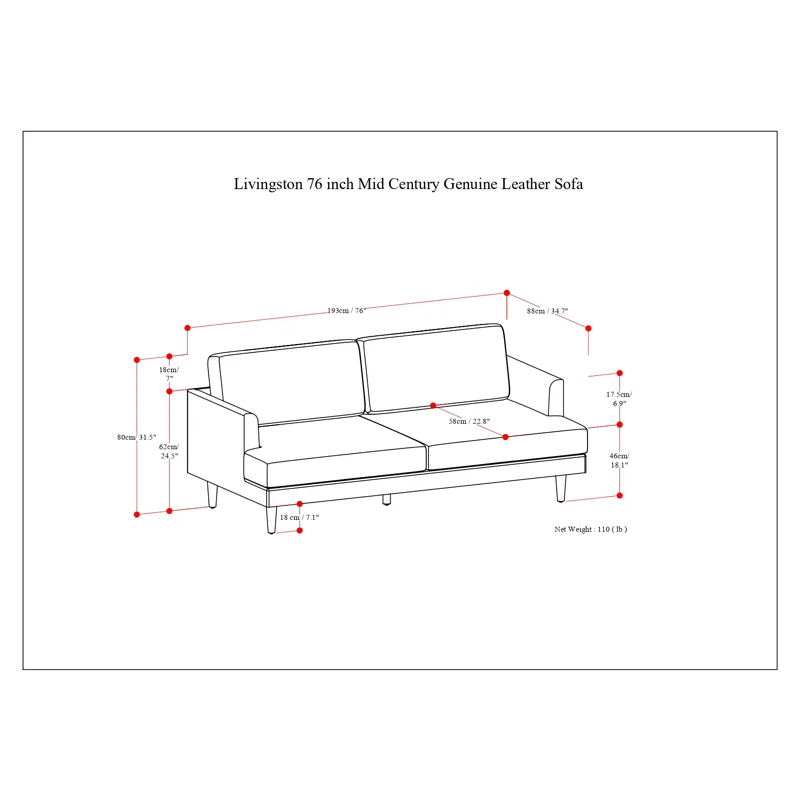 Livingston - 76" Sofa - Sienna