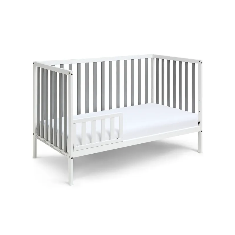 Deux - Remi 3-in-1 Convertible Island Crib - White/Gray