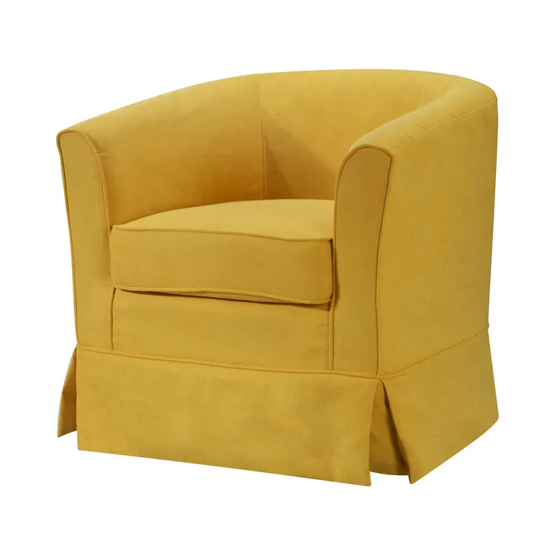 Tucker - Woven Fabric Swivel Barrel Chair - Yellow