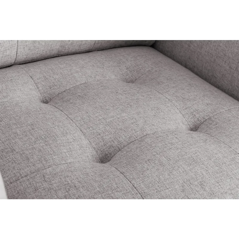 Victoria - Linen Fabric Armchair With Metal Legs, Side Pockets, And Pillow - Beige