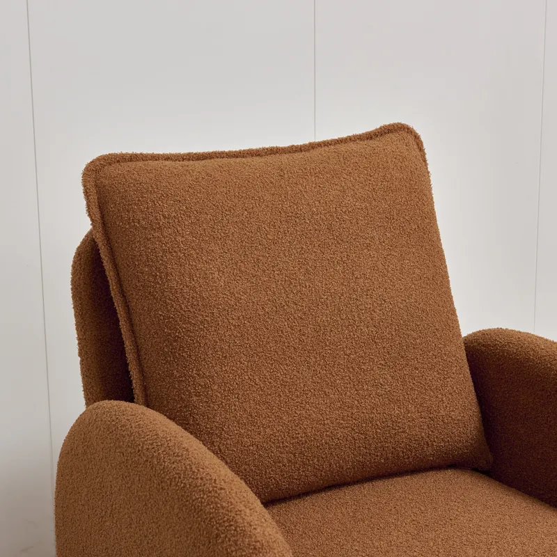 Modern Sherpa Upholstered Accent Chair, Comfortable Living Room Armchair, Lounge Chair For Bedroom, 