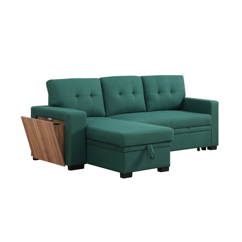 3 Piece Upholstered Sectional - Green