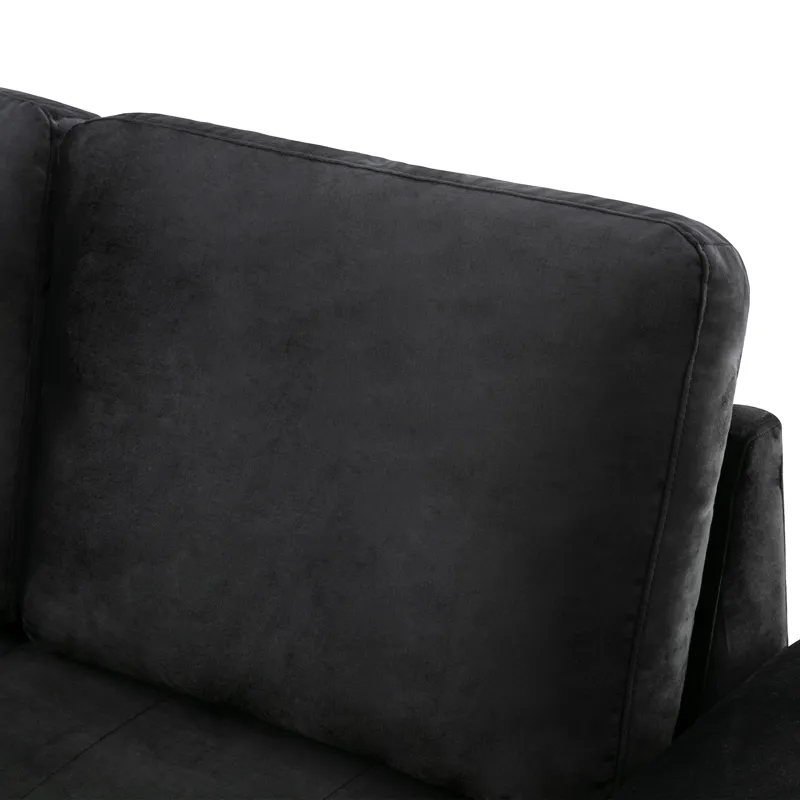 Sleeper Sectional Sofa, L-Shape Corner Couch Sofa Bed With Storage Ottoman & Hidden Arm Storage & US