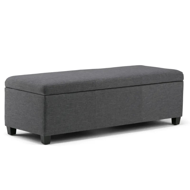 Avalon - Storage Ottoman Bench - Slate Grey