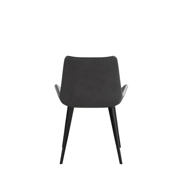 Modern Dining Chair Living Room Metal Leg Dining Chair (Set of 2) - Black / Gray