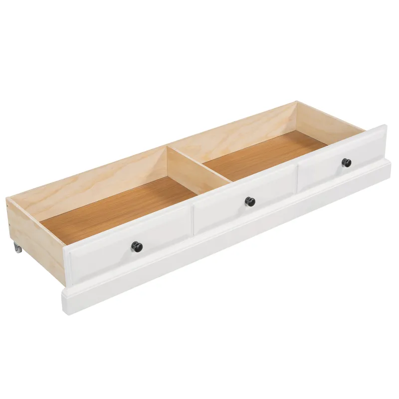 Full Solid Pine Murphy Bed Chest Cube Cabinet Bed With Charging Station And Large Storage Drawer For