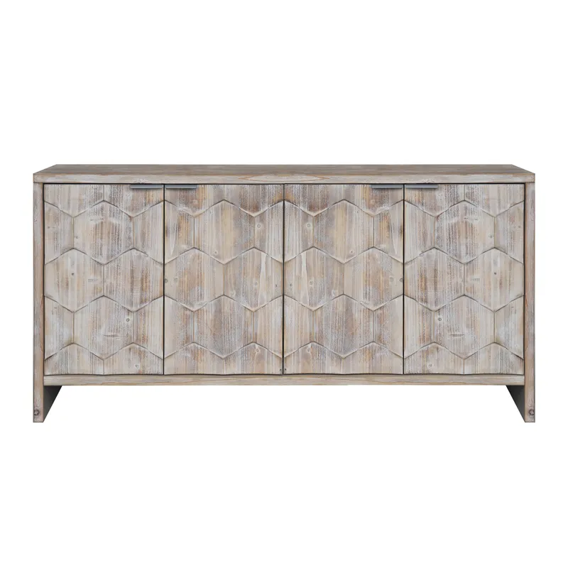 Accent Cabinet Farmhouse Style 4 Door Wooden Cabinet Sideboard Buffet Server Cabinet Storage Cabinet